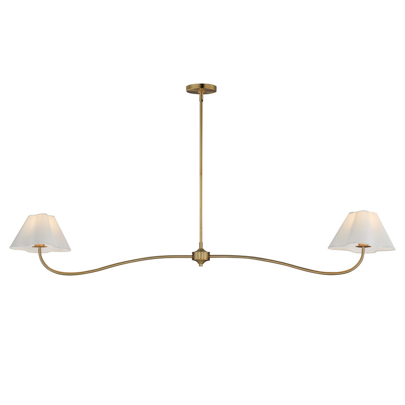 Maxim Lighting Saxon 2Lt 10.25" Linear Pendant, Aged Brass/White