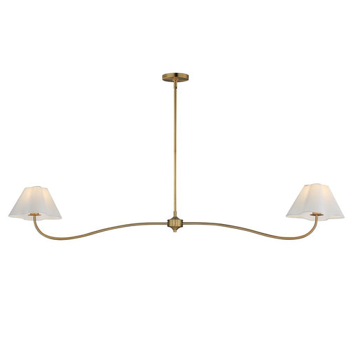 Maxim Lighting Saxon 2Lt 10.25" Linear Pendant, Aged Brass/White - 18102WTNAB