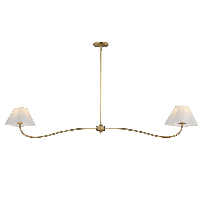 Maxim Lighting Saxon 2Lt 10.25" Linear Pendant, Aged Brass/White - 18102WTNAB
