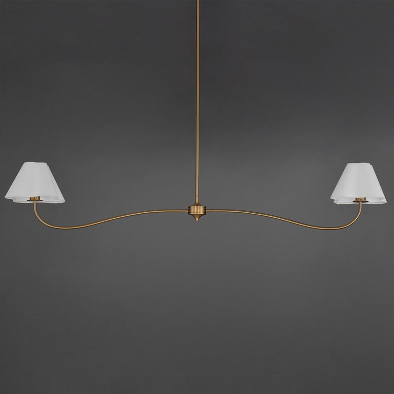 Maxim Lighting Saxon 2Lt 10.25" Linear Pendant, Aged Brass/White