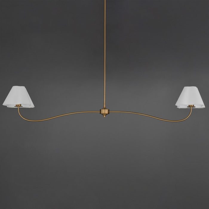 Maxim Lighting Saxon 2Lt 10.25" Linear Pendant, Aged Brass/White