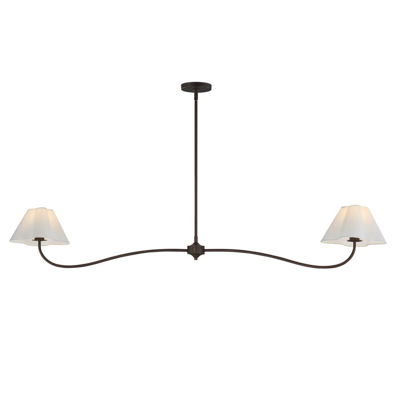 Maxim Lighting Saxon 2Lt 10.25" Linear Pendant, Oil Bronze/Wht - 18102WTOI