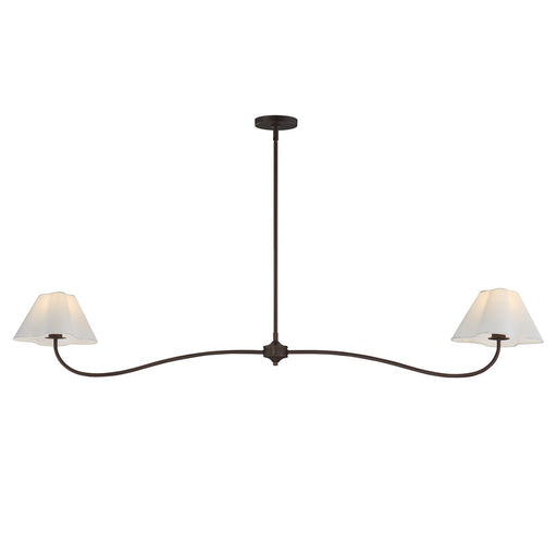 Maxim Lighting Saxon 2Lt 10.25" Linear Pendant, Oil Bronze/Wht - 18102WTOI