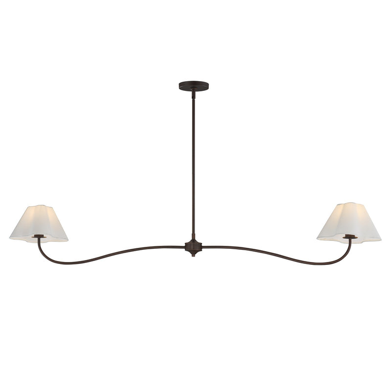 Maxim Lighting Saxon 2Lt 10.25" Linear Pendant, Oil Bronze/Wht