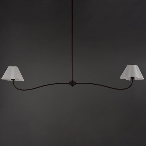 Maxim Lighting Saxon 2Lt 10.25" Linear Pendant, Oil Bronze/Wht
