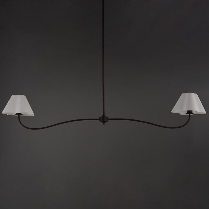 Maxim Lighting Saxon 2Lt 10.25" Linear Pendant, Oil Bronze/Wht