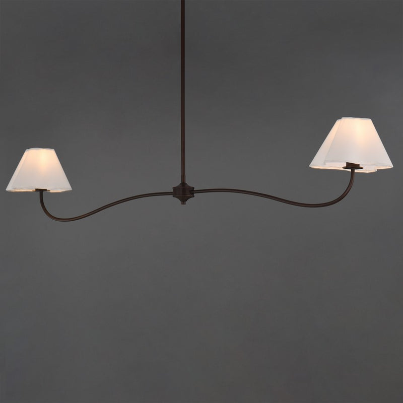 Maxim Lighting Saxon 2Lt 10.25" Linear Pendant, Oil Bronze/Wht
