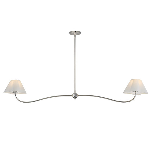 Maxim Lighting Saxon 2Lt 10.25" Linear Pendant, Polished Nk/Wht - 18102WTPN