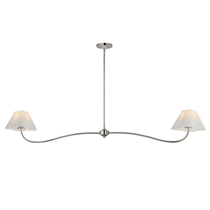 Maxim Lighting Saxon 2Lt 10.25" Linear Pendant, Polished Nk/Wht