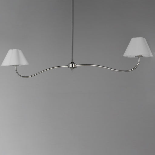 Maxim Lighting Saxon 2Lt 10.25" Linear Pendant, Polished Nk/Wht