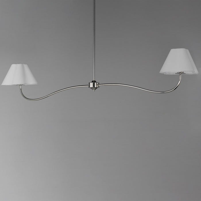 Maxim Lighting Saxon 2Lt 10.25" Linear Pendant, Polished Nk/Wht