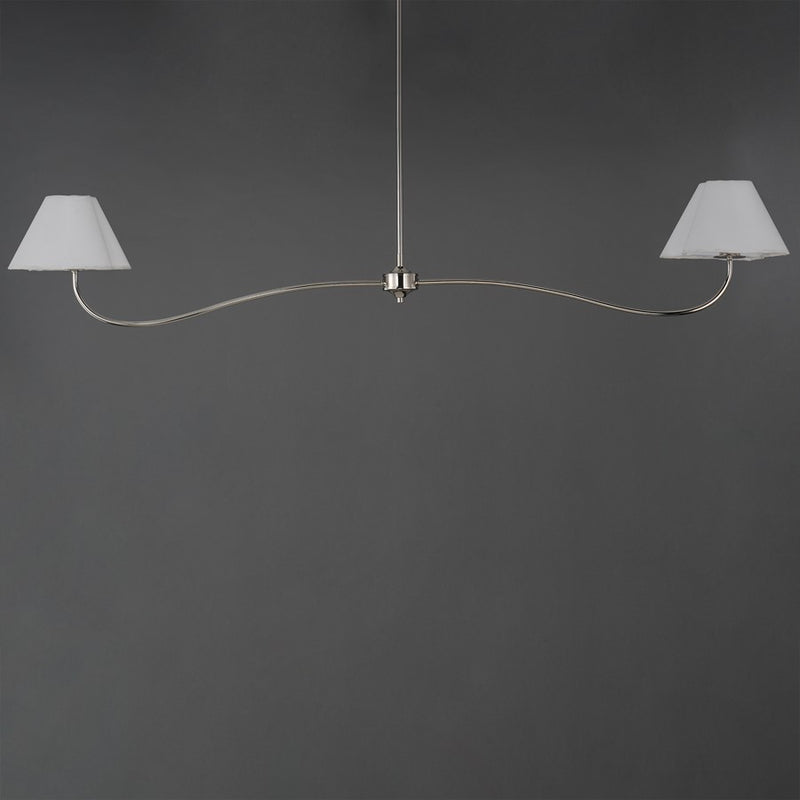 Maxim Lighting Saxon 2Lt 10.25" Linear Pendant, Polished Nk/Wht