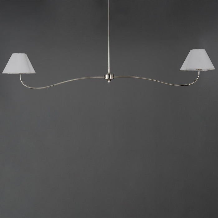 Maxim Lighting Saxon 2Lt 10.25" Linear Pendant, Polished Nk/Wht