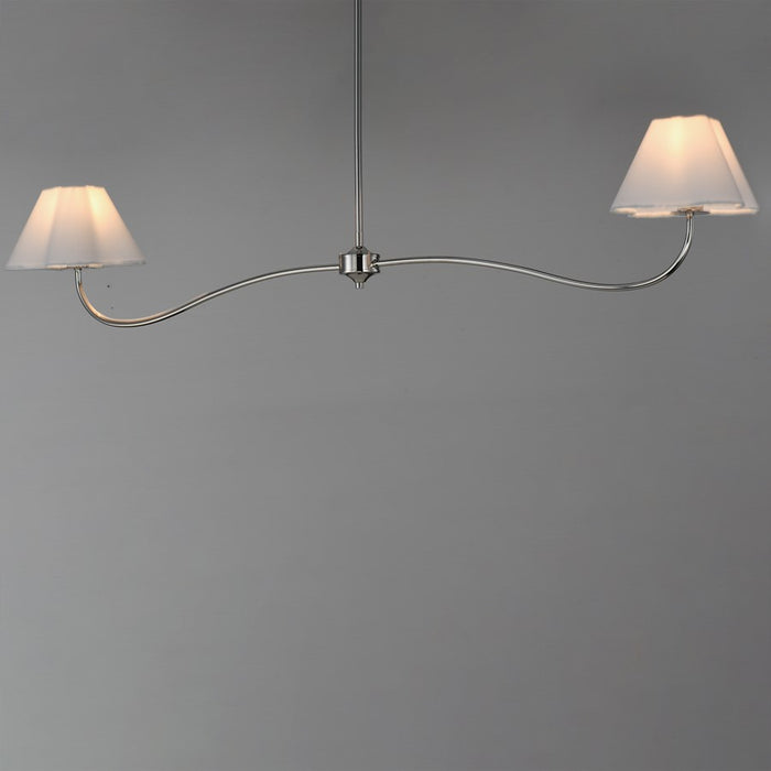 Maxim Lighting Saxon 2Lt 10.25" Linear Pendant, Polished Nk/Wht