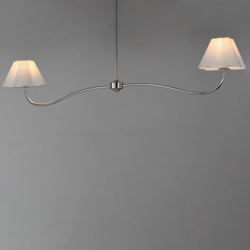 Maxim Lighting Saxon 2Lt 10.25" Linear Pendant, Polished Nk/Wht
