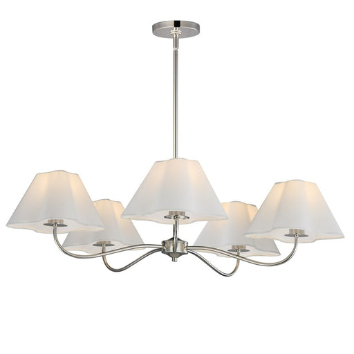 Maxim Lighting Saxon 5 Light 9.25" Chandelier, Polished Nickel/White - 18105WTPN
