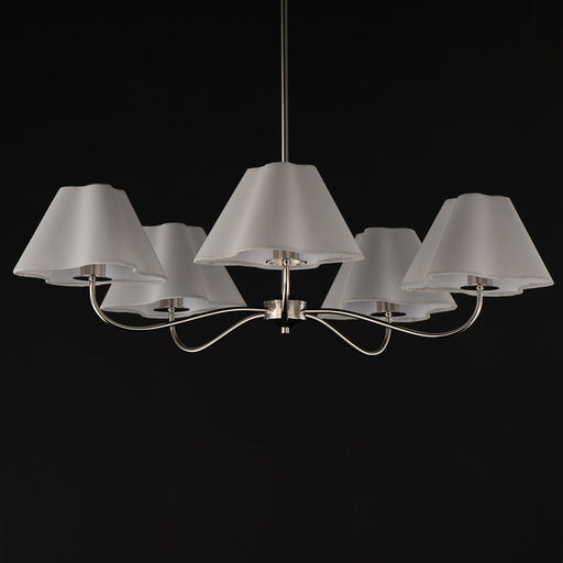 Maxim Lighting Saxon 5 Light 9.25" Chandelier, Polished Nickel/White