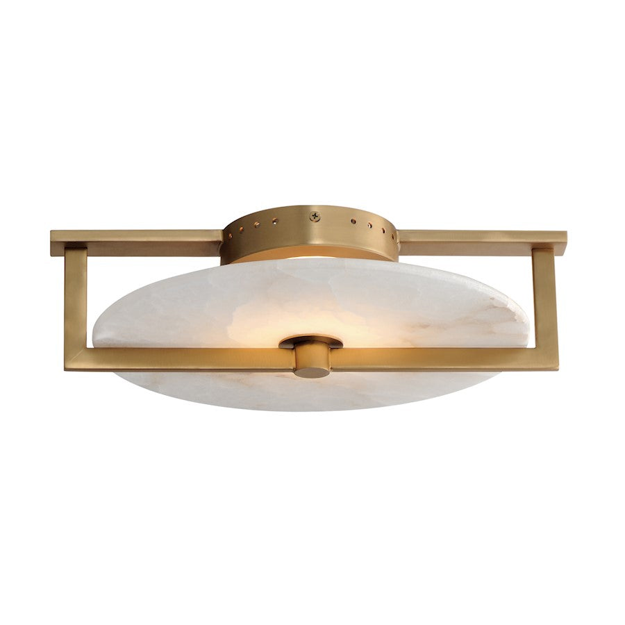 Maxim Lighting Quarry 1Lt LED Sconce/Flush, Brass/Alabaster - 18200WANAB