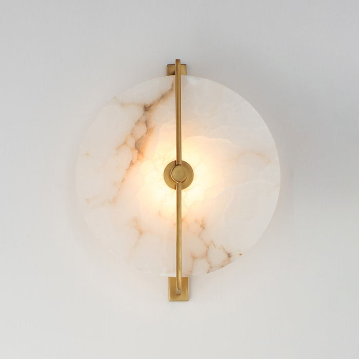 Maxim Lighting Quarry 1Lt LED Sconce/Flush, Brass/Alabaster