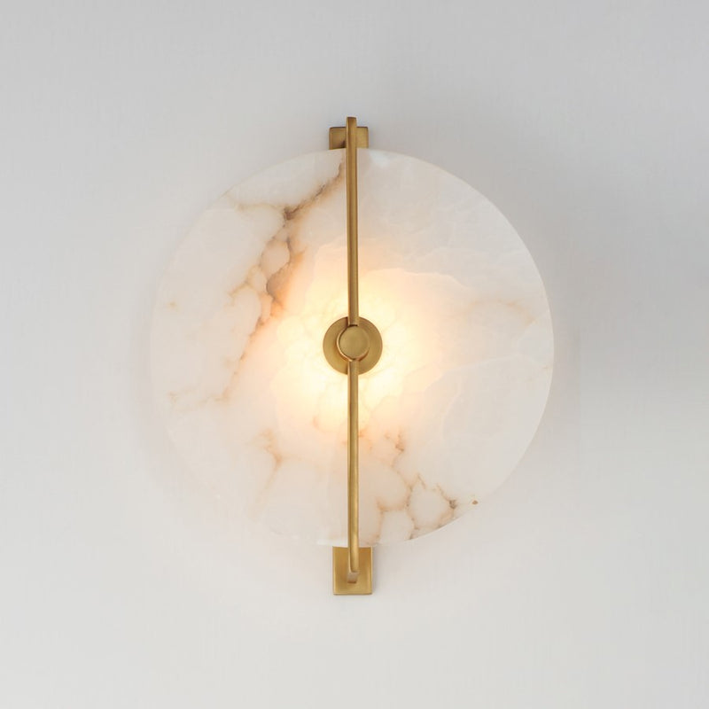 Maxim Lighting Quarry 1Lt LED Sconce/Flush, Brass/Alabaster
