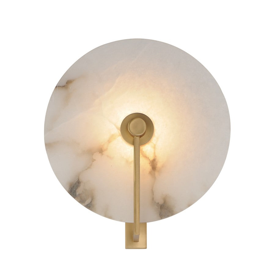 Maxim Lighting Quarry 1Lt LED Wall Sconce, Brass/White Alabaster - 18201WANAB