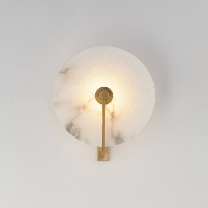 Maxim Lighting Quarry 1Lt LED Wall Sconce, Brass/White Alabaster