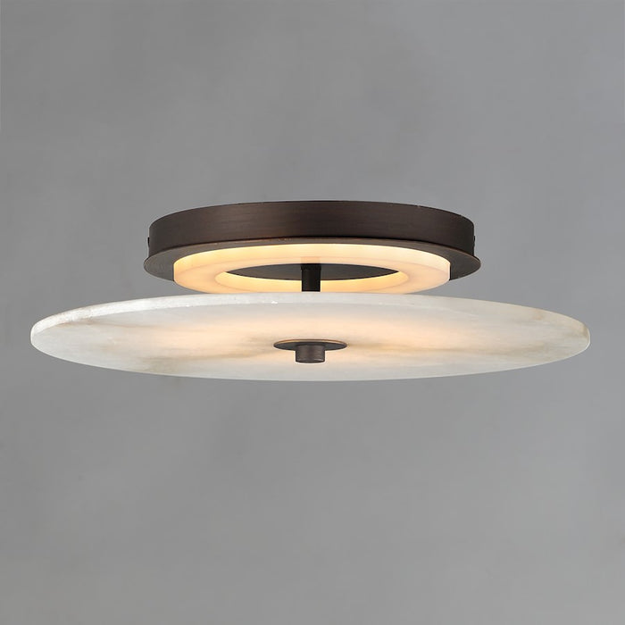 Maxim Lighting Quarry 1Lt 16" LED Sconce/Flush, Bronze/Alabaster