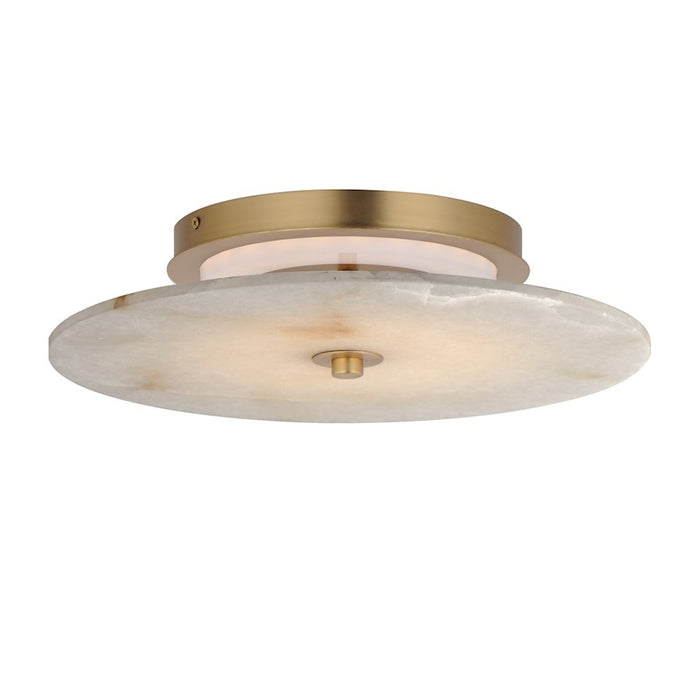 Maxim Lighting Quarry 1Lt 15" LED Sconce/Flush, Brass/Alabaster - 18202WANAB