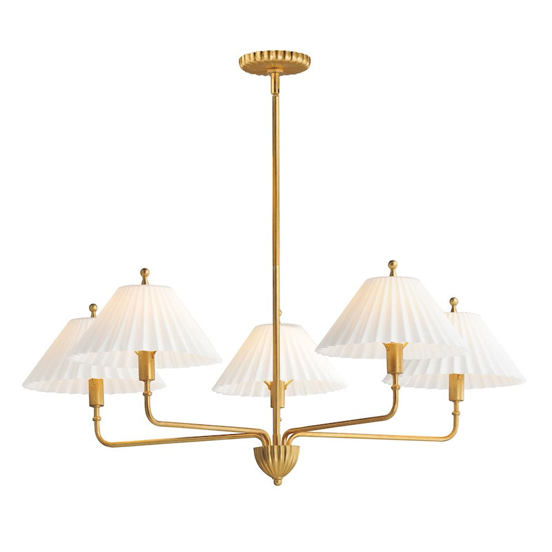 Maxim Lighting Kismet 5 Light Chandelier, Gold Leaf/Satin White