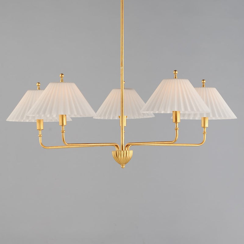 Maxim Lighting Kismet 5 Light Chandelier, Gold Leaf/Satin White