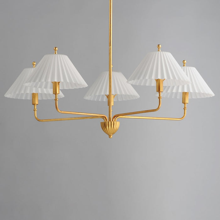 Maxim Lighting Kismet 5 Light Chandelier, Gold Leaf/Satin White