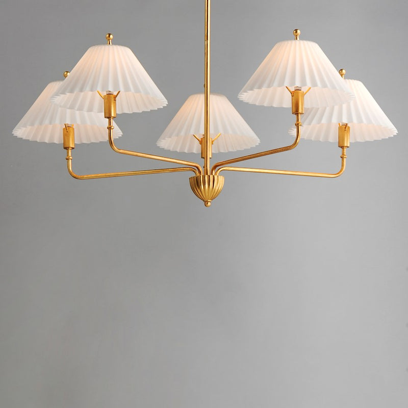 Maxim Lighting Kismet 5 Light Chandelier, Gold Leaf/Satin White