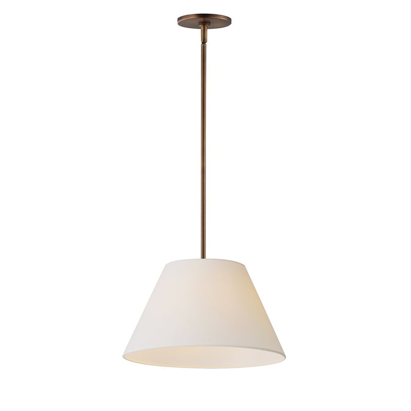 Maxim Lighting Dunbridge 1Lt 9" Single Pendant, Wht/Weathered Brs - 18411OFWBR