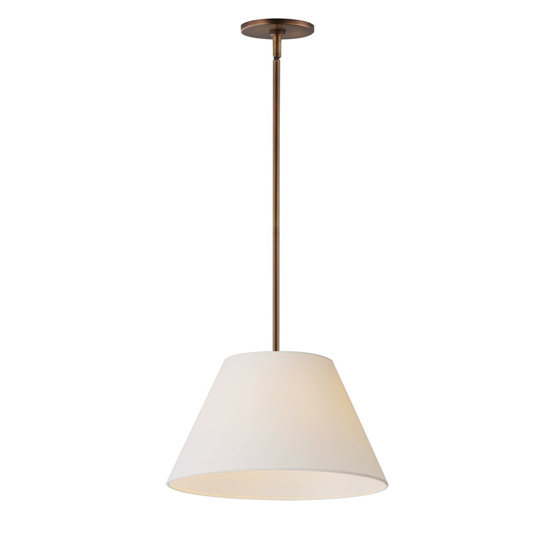 Maxim Lighting Dunbridge 1Lt 9" Single Pendant, Wht/Weathered Brs