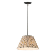 Maxim Lighting Dunbridge 1Lt 9" Single Pendant, Olive Wht/Bronze - 18411OWANB