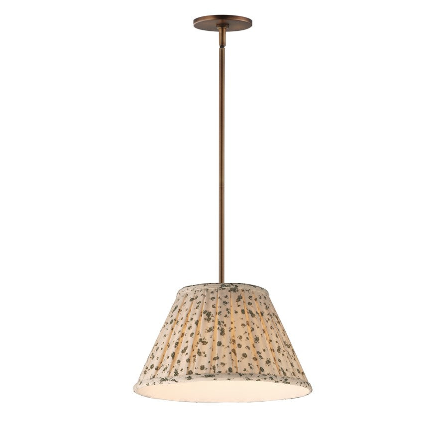 Maxim Lighting Dunbridge 1Lt 9" Single Pendant, Olive Wht/Brs - 18411OWWBR