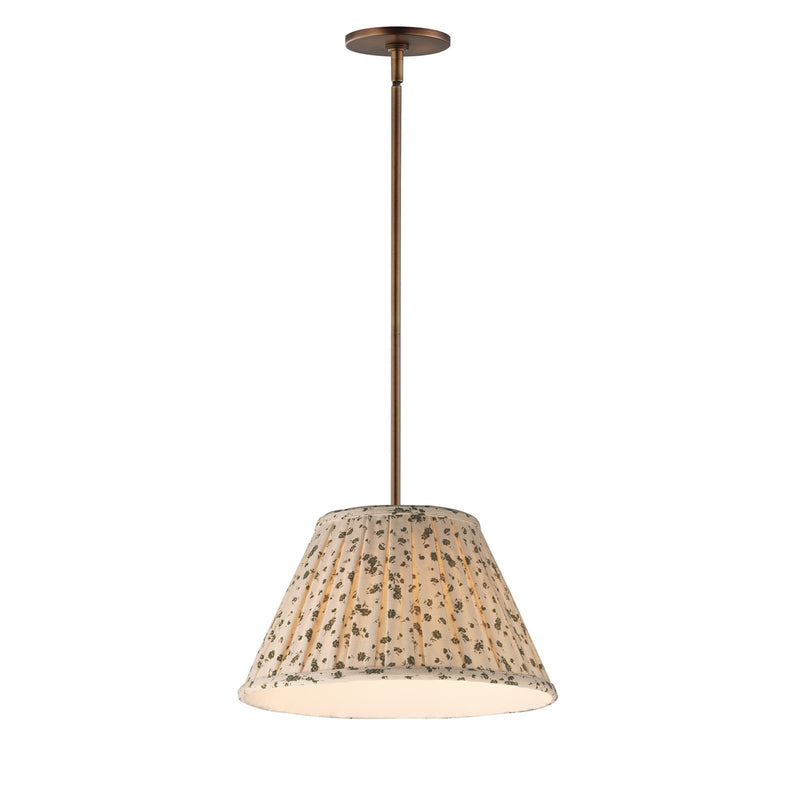 Maxim Lighting Dunbridge 1Lt 9" Single Pendant, Olive Wht/Brs