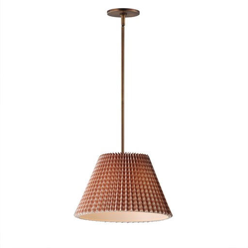 Maxim Lighting Dunbridge 14in 1-Light Pendant | Traditional Antique Bronze and Off-White Fabric | Kitchen Island & Dining Room | Model 18411RBWBR