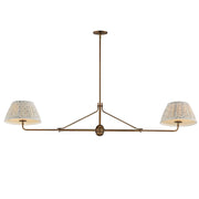 Maxim Lighting Dunbridge 2Lt 11" Linear Pendant, Blue Wht/Brs - 18412BWWBR
