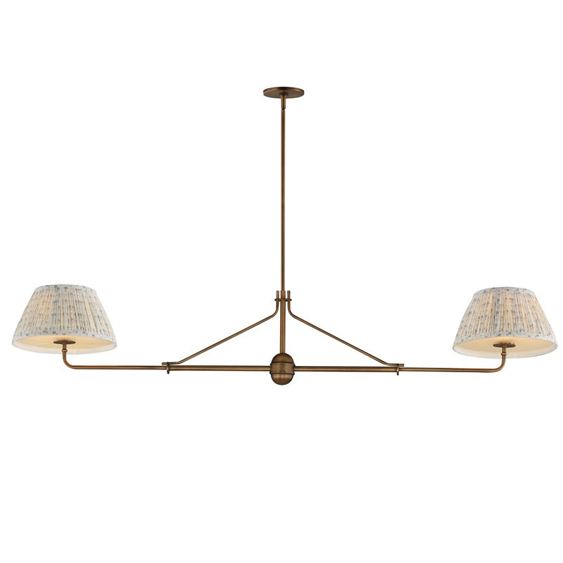 Maxim Lighting Dunbridge 2Lt 11" Linear Pendant, Blue Wht/Brs - 18412BWWBR