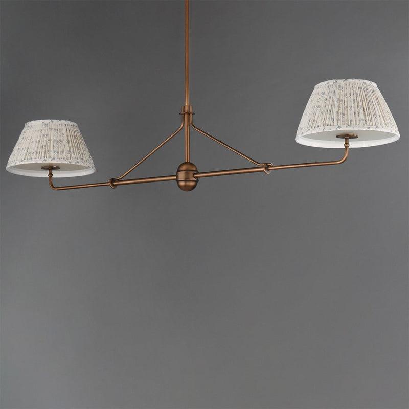 Maxim Lighting Dunbridge 2Lt 11" Linear Pendant, Blue Wht/Brs