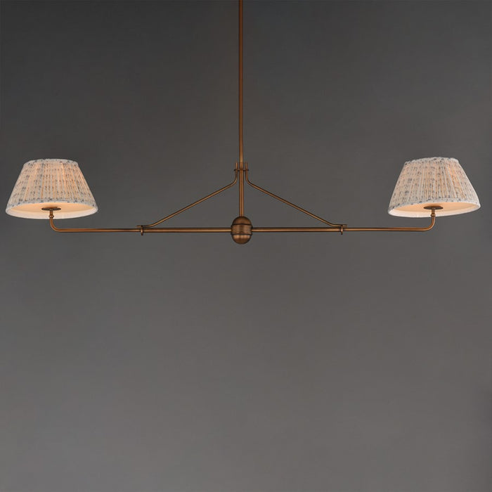 Maxim Lighting Dunbridge 2Lt 11" Linear Pendant, Blue Wht/Brs