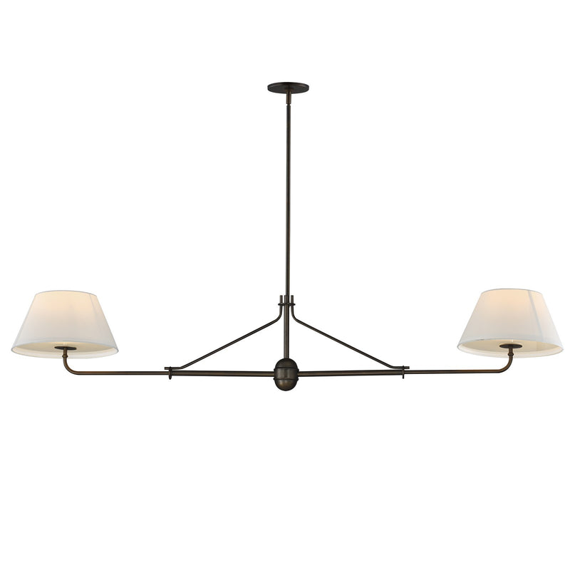 Maxim Lighting Dunbridge 2Lt 11" Linear Pendant, Wht/Antique Bronze