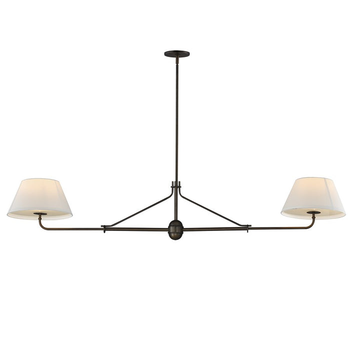 Maxim Lighting Dunbridge 2Lt 11" Linear Pendant, Wht/Antique Bronze - 18412OFANB