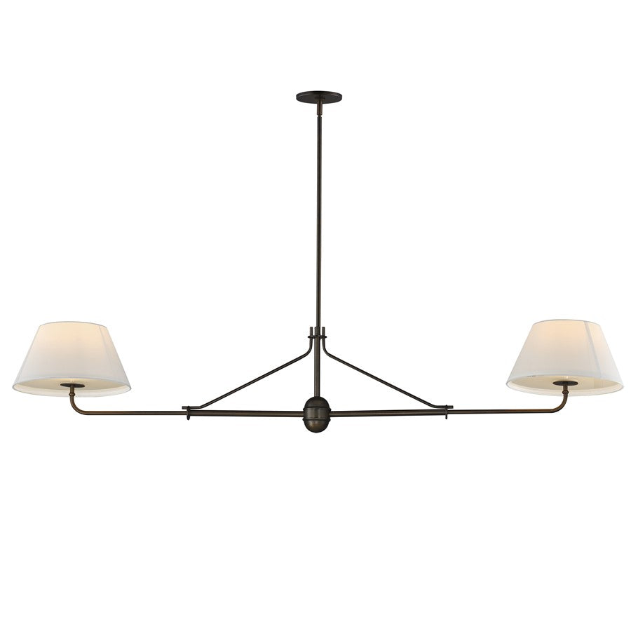 Maxim Lighting Dunbridge 2Lt 11" Linear Pendant, Wht/Antique Bronze - 18412OFANB