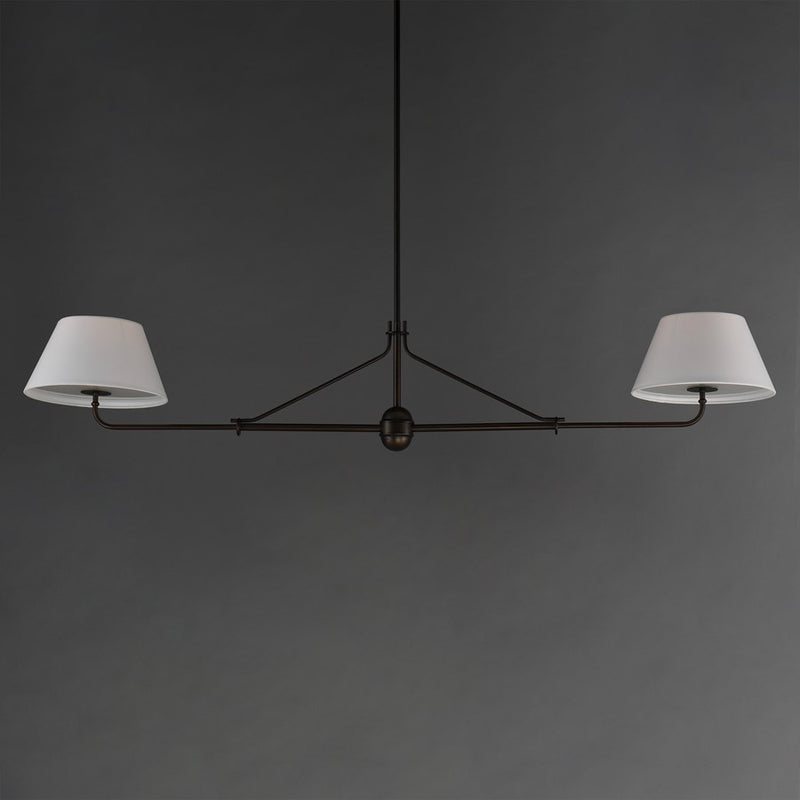 Maxim Lighting Dunbridge 2Lt 11" Linear Pendant, Wht/Antique Bronze