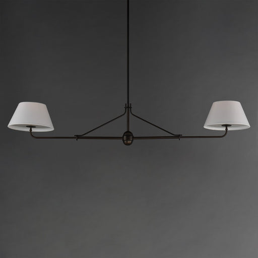Maxim Lighting Dunbridge 2Lt 11" Linear Pendant, Wht/Antique Bronze