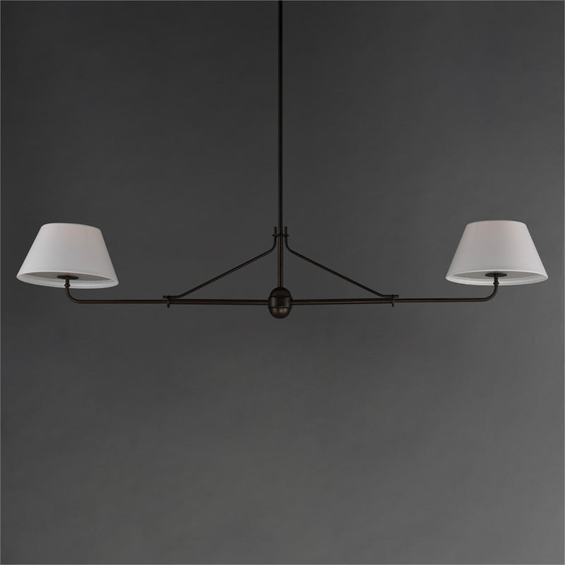Maxim Lighting Dunbridge 2Lt 11" Linear Pendant, Wht/Antique Bronze
