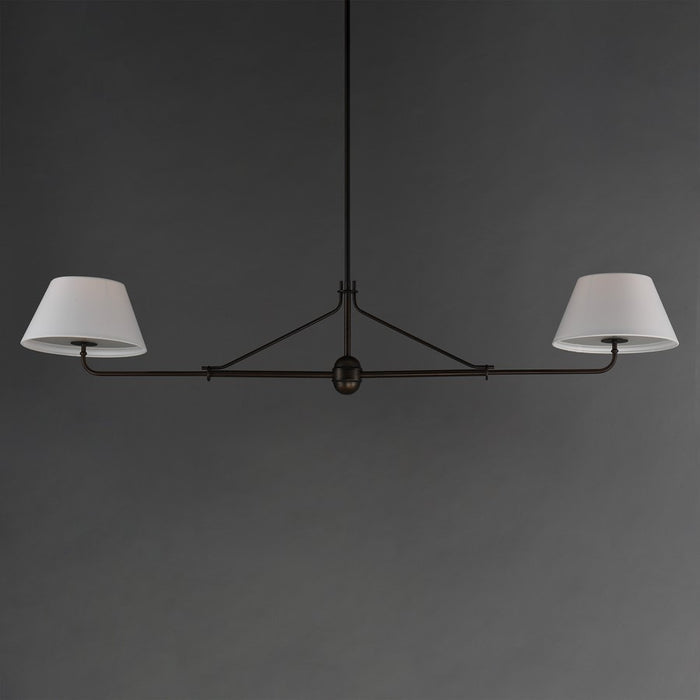 Maxim Lighting Dunbridge 2Lt 11" Linear Pendant, Wht/Antique Bronze