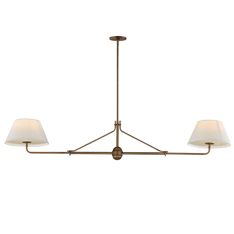 Maxim Lighting Dunbridge 2Lt 11" Linear Pendant, Wht/Weathered Brs - 18412OFWBR